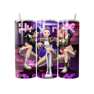 KPOP Demon Hunters GIRLS RUMI MIRA ZOEY Anime Stainless 20oz TUMBLER LID & STRAW